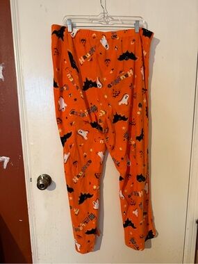 Orange Halloween Print Women's Pajama Pants